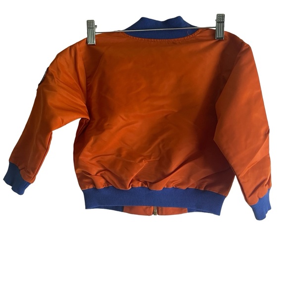 Blueberi Boulevard Orange and Blue Space Bomber Jacket - Picture 2 of 4